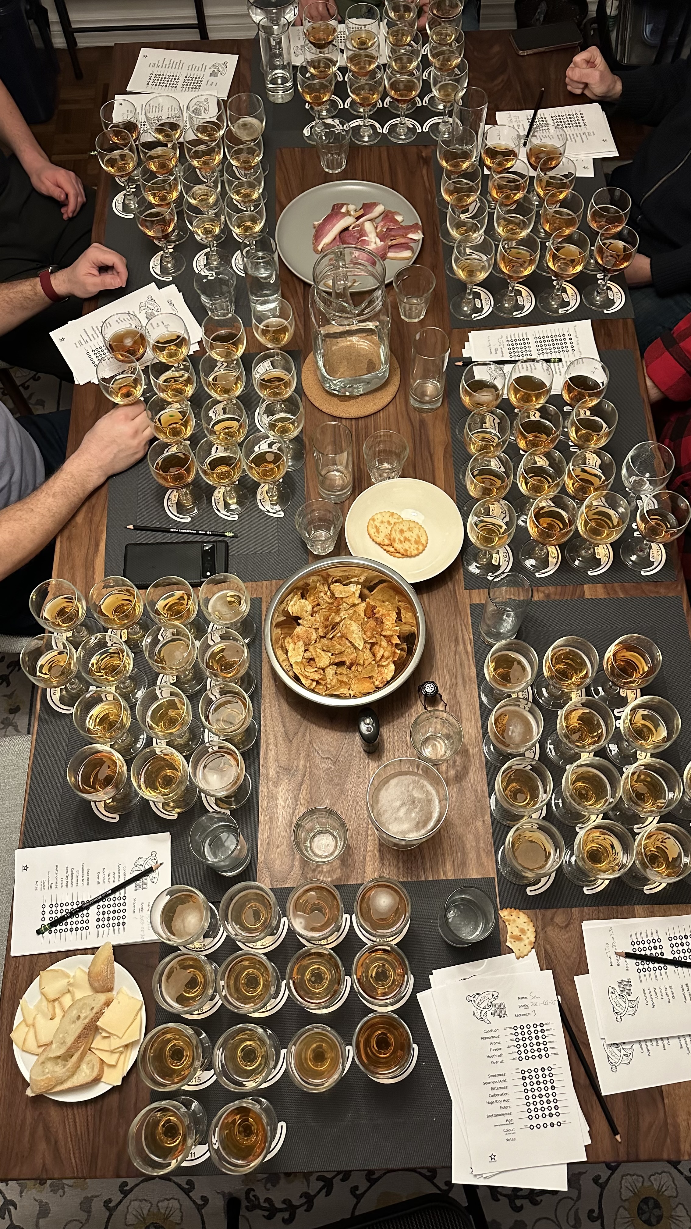 The table during the tasting.